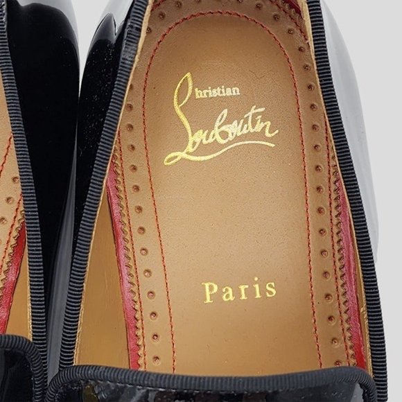 Christian Louboutin Dandelion Tassel Tuxedo Patent Leather Loafers 43.5 - Picture 7 of 8